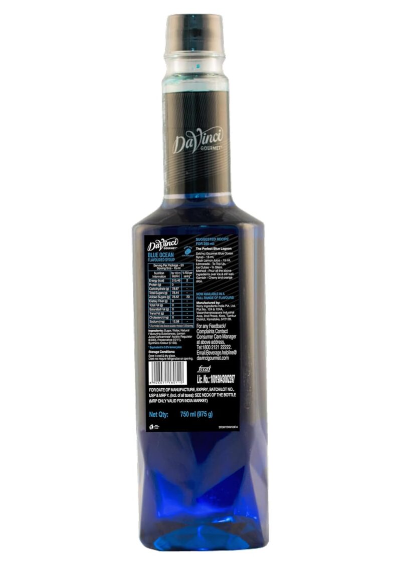 DaVinci Gourmet - Blue Ocean - Flavoured Liquid Syrup – 750 ML - Image 3