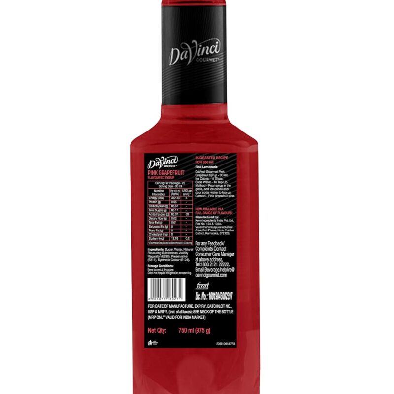 Alternative view of DaVinci Gourmet - Pink Grapefruit - Flavoured Liquid Syrup – 750 ML