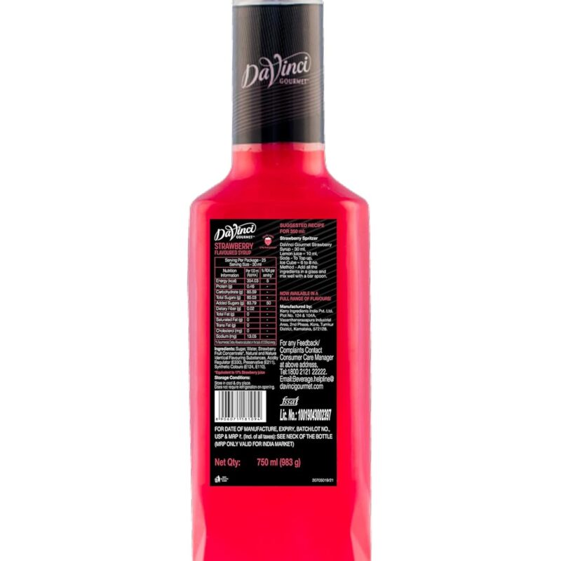 Alternative view of DaVinci Gourmet - Strawberry - Flavoured Liquid Syrup – 750 ML